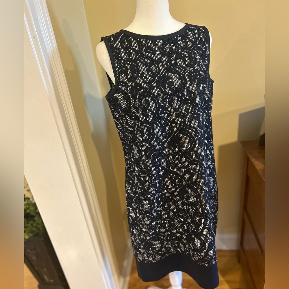 Brooks Brothers Navy and White Midi Sheath Dress - Picture 3 of 12